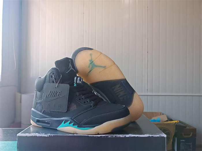 Women's Running Weapon Air Jordan 5 Black Shoes 041
